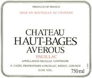Haut Bages Averous, Bordeaux, Pauillac, France, AOC